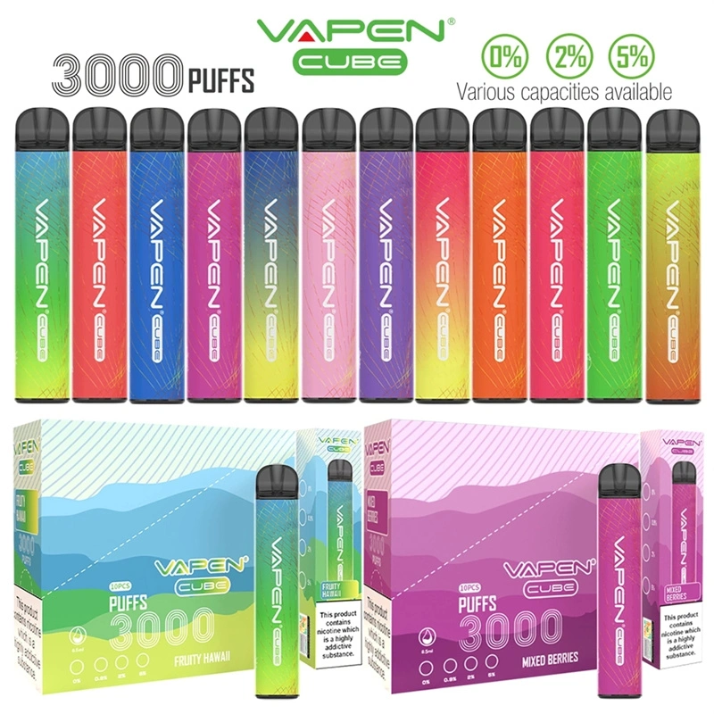 Vapen Cube Vasy 3000puffs Disposable Pod with Nicotine 0mg 0.9mg 20mg 50mg Hot Selling in UK Vape